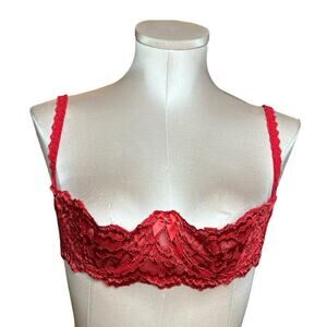 Shirley of Hollywood red half bra